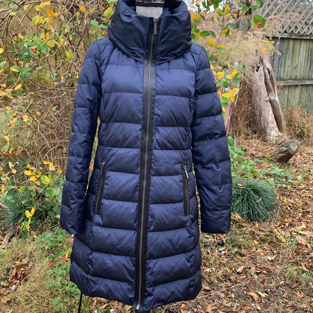 Michael Kors Long Puffer Down Coat Packable Stand Collar Hood
